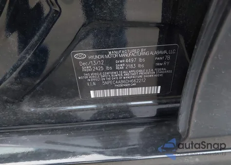 2013 Hyundai Sonata Limited 2.0T из США, поврежденный, VIN 5NPEC4AB6DH662212